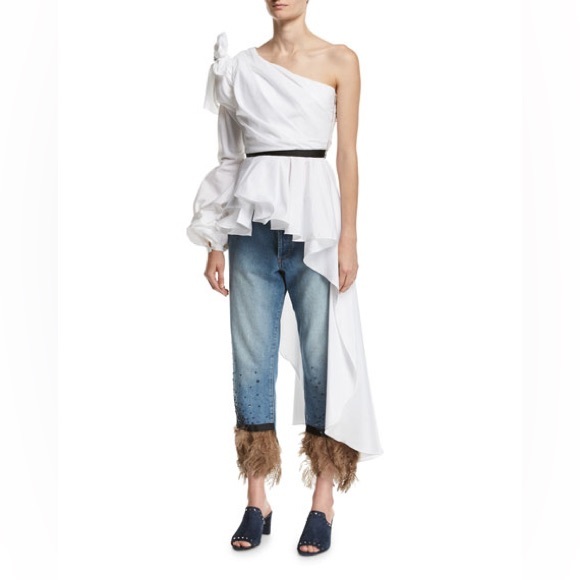 🎉HOST PICK TWICE🎉 NWT JOHANNA ORTIZ One-Shoulder Asymmetrical Top Sz M/US 6 - Picture 5 of 14